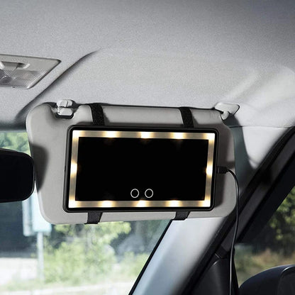 Car Sunshade Vanity Mirror-Rechargeable LED Light Vanity Mirror Suitable For All Cars